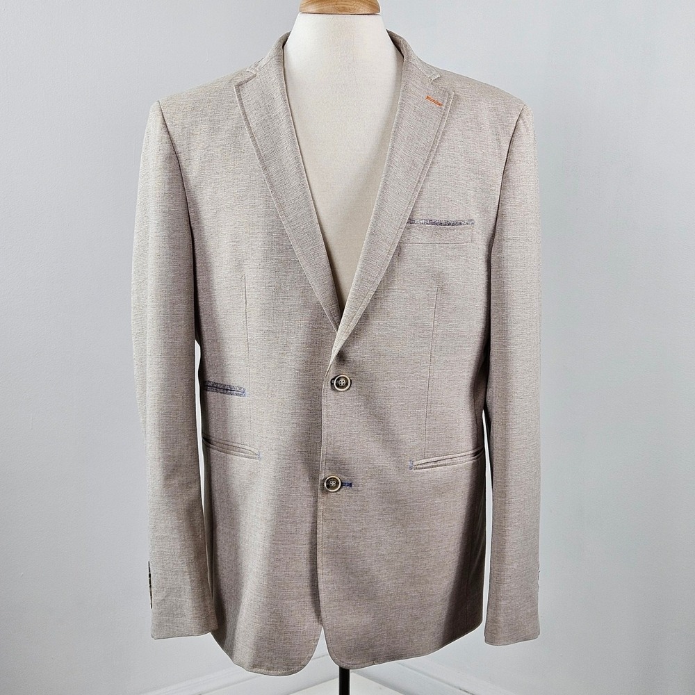 A Fish Named Fred Beige Sport Coat Blazer Jacket | Men's 42 | MINOR FLAW